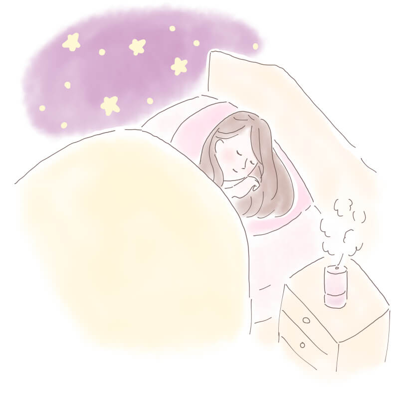 熟睡する女性のイラスト