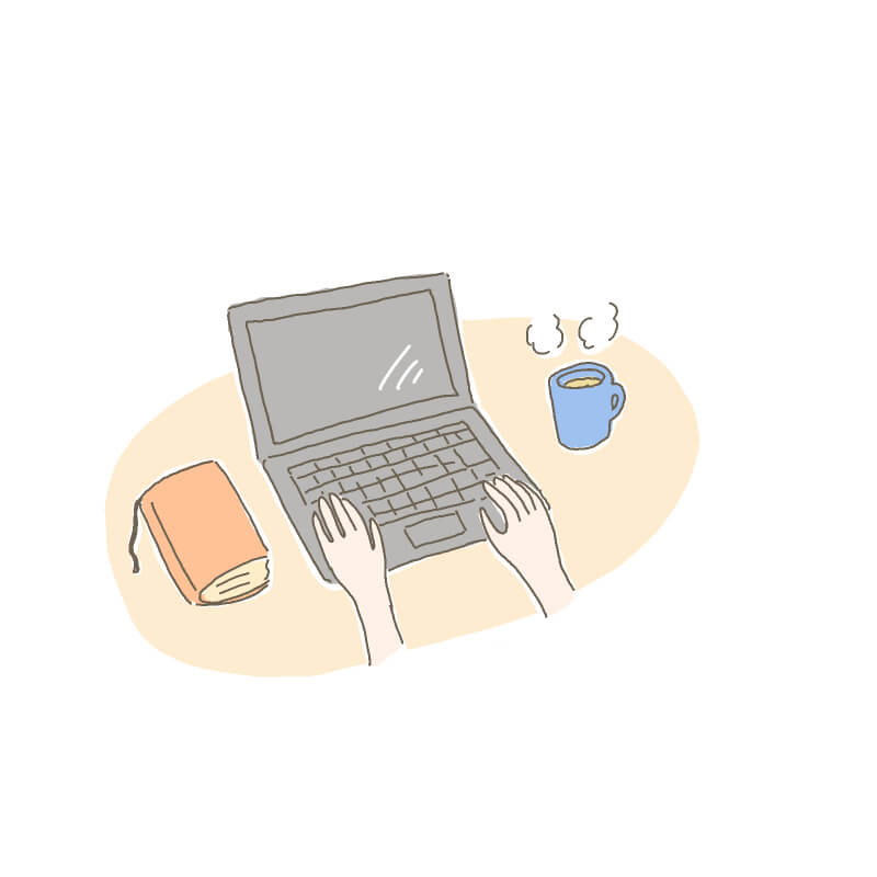 パソコンで作業をしているイラスト