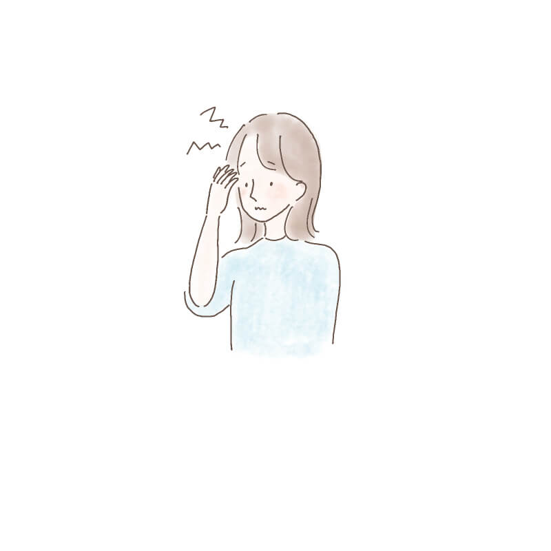 頭痛の女性のイラスト